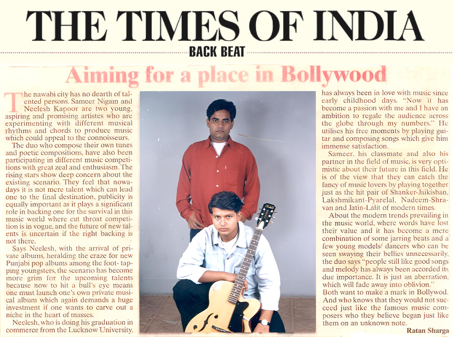 Featured in The Times of India – Backbeat