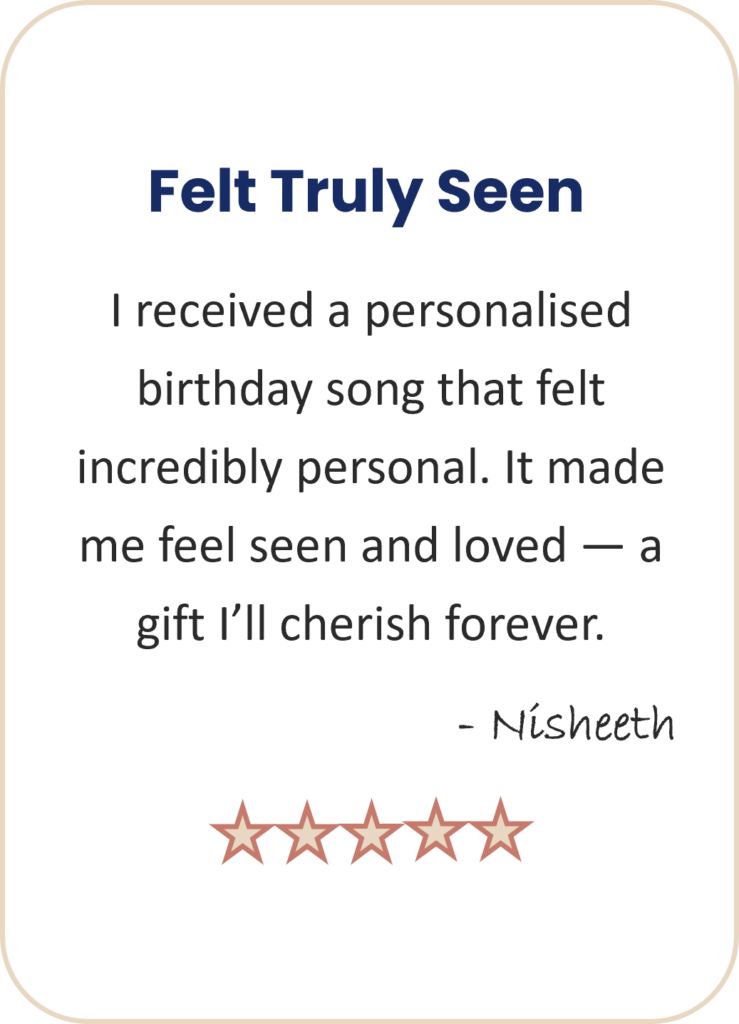 Birthday Personalized Song Testimonial