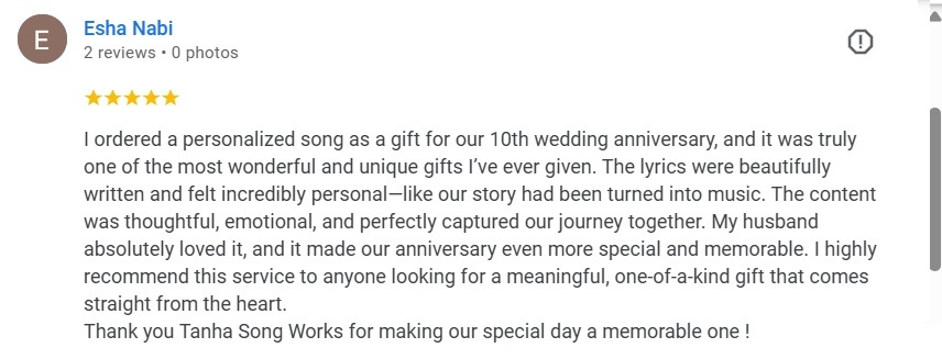 75 Birthday personalised song testimonial