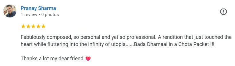 Birthday surprise song testimonial