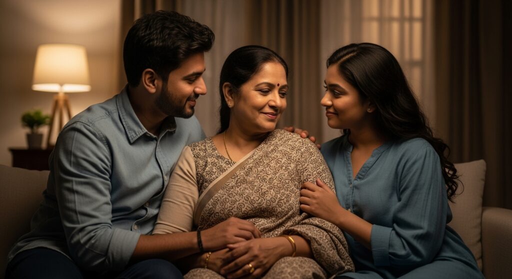 Mother with children