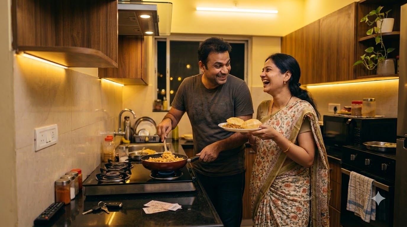 Anniversary Song for Couple - Husband wife cooking in the Kitchen