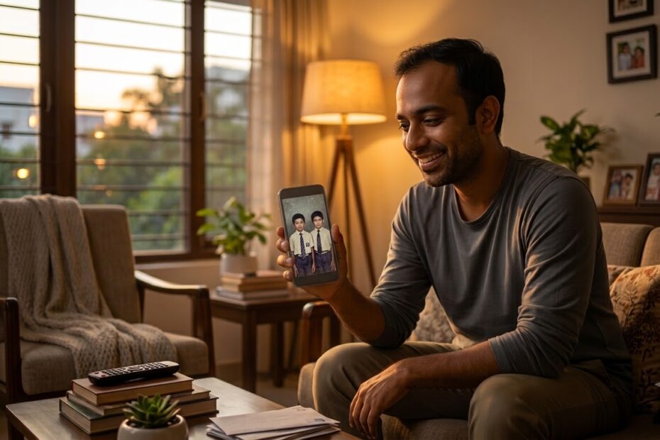 Friendship Song for Best Friend - A friend remembering the other showing their old photograph