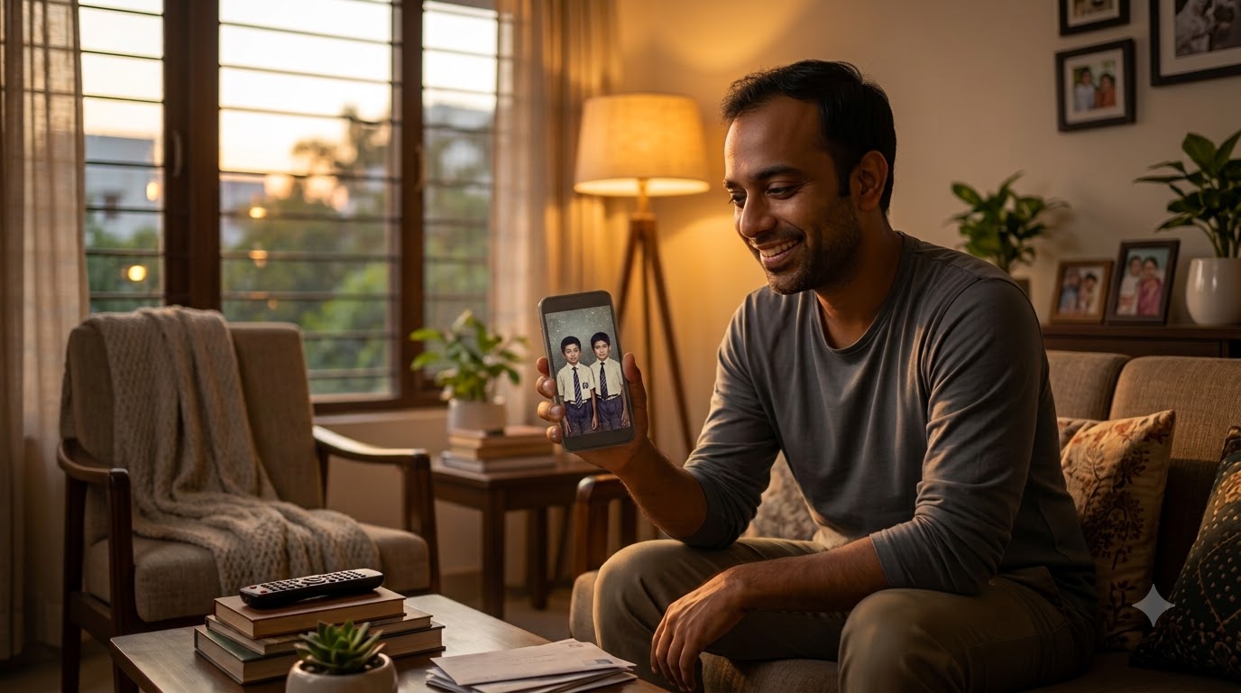 Friendship Song for Best Friend - A friend remembering the other showing their old photograph