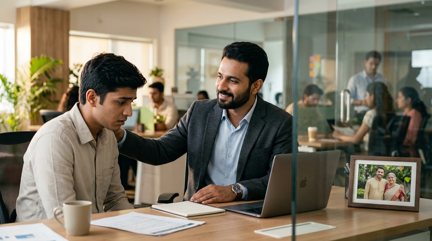 A young professional finding strength through the values his parents taught him
